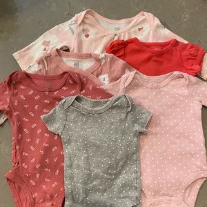 Bundle of 6 Baby Girl Onesies - 3 Months